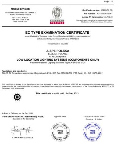 Certificate non radioactive 49 CFR